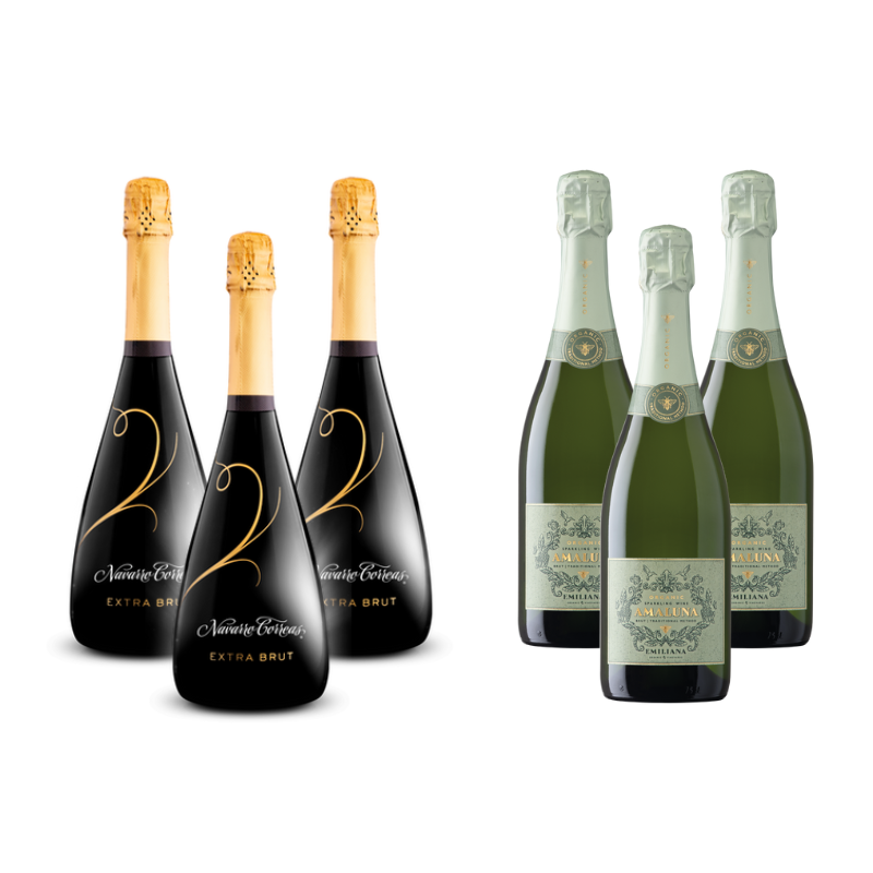 Pack 3 Espumantes Navarro Correa Extra Brut 750cc + 3 Espumantes Amaluna Brut 750cc