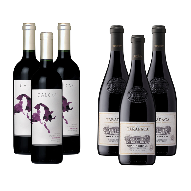 Pack 3 Vinos Calcu Gran Reserva Cabernet Sauvignon + 3 Vinos Tarapaca Gran Reserva Cabernet Sauvignon